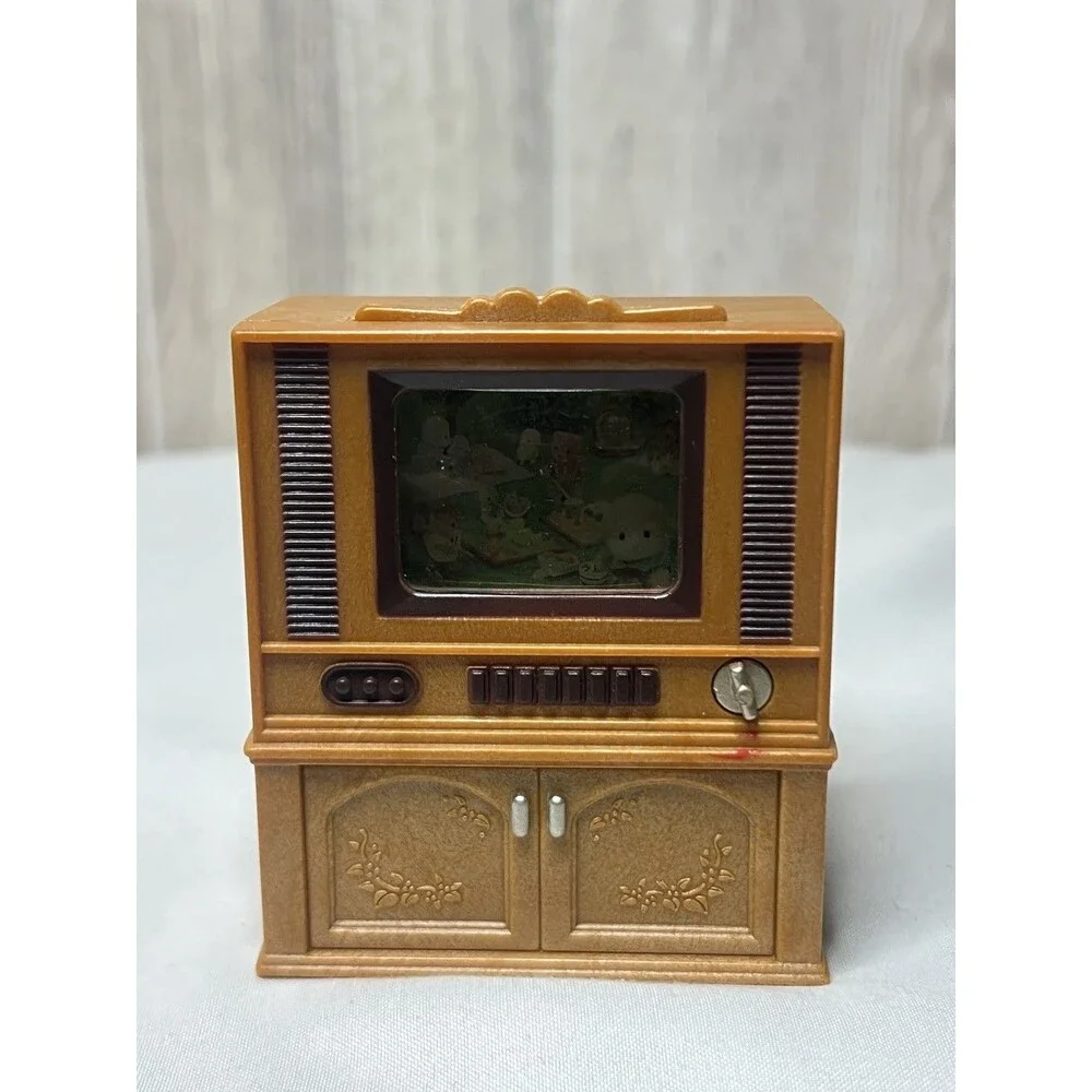 Vintage CalicoCritters Sylvanian Families Living Room Light Up Deluxe TV Cabinet